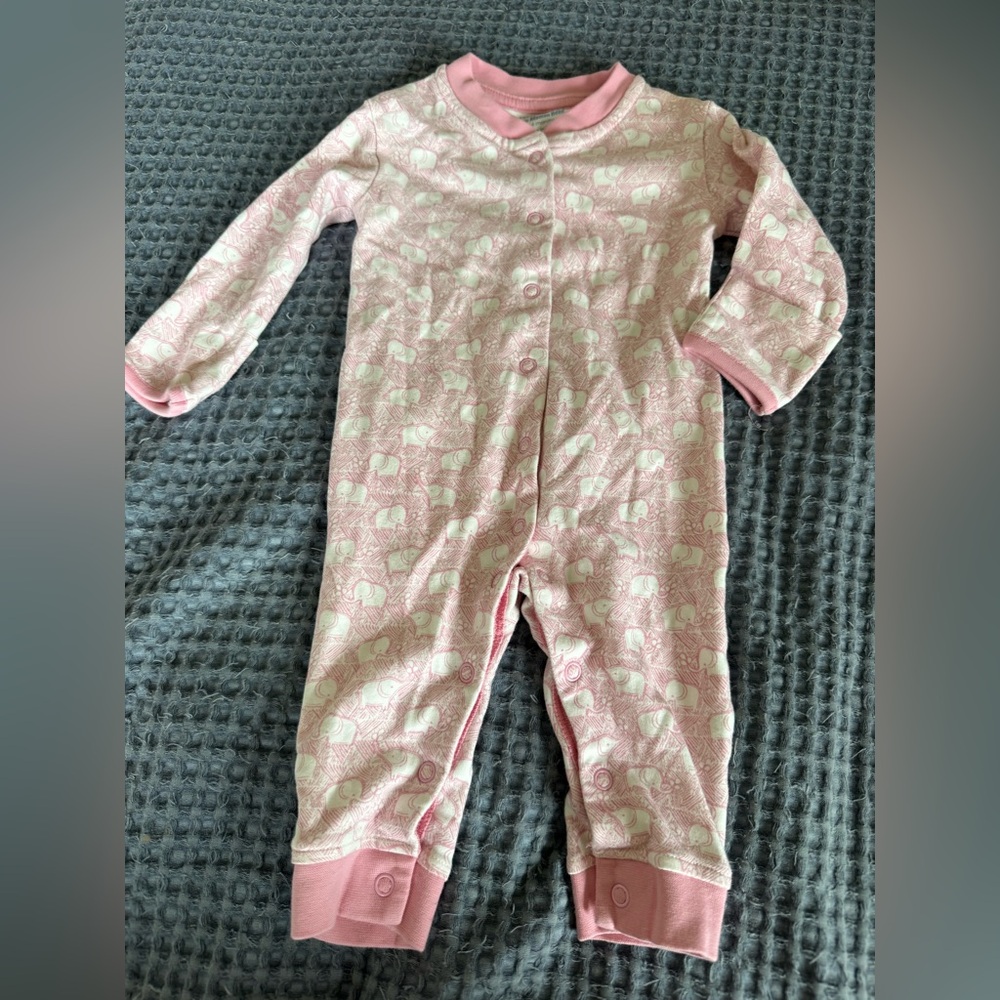 JoJo Maman Bébé Pink Elephant Print Kids One Piece